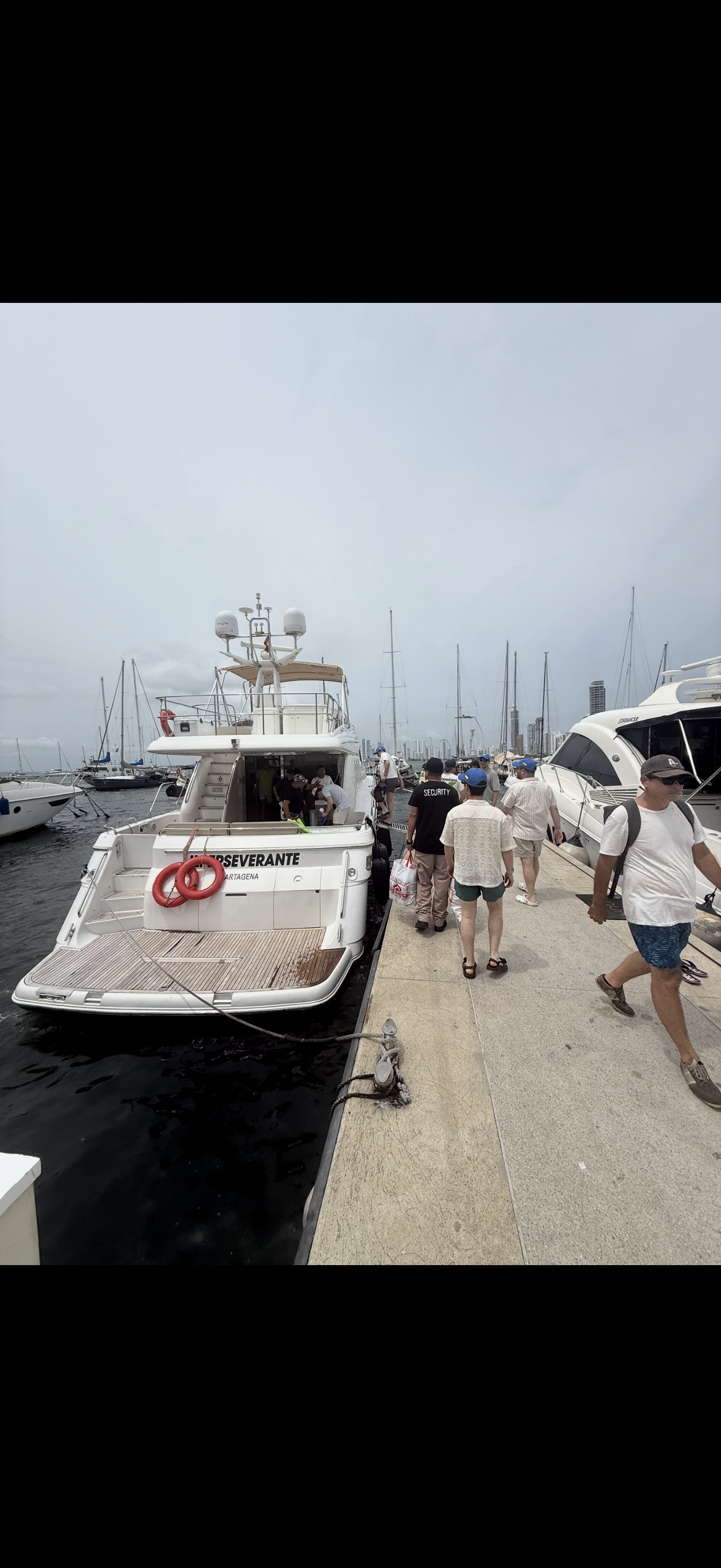 Boarding a yacht in Cartagena
